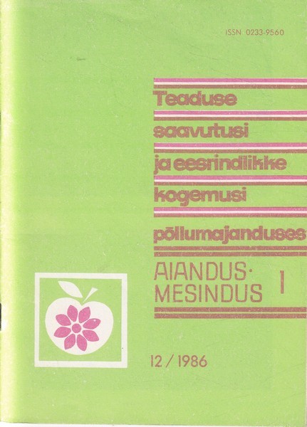 Aiandus ja mesindus, 1986 nr 1