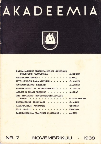 Akadeemia, 1938/7