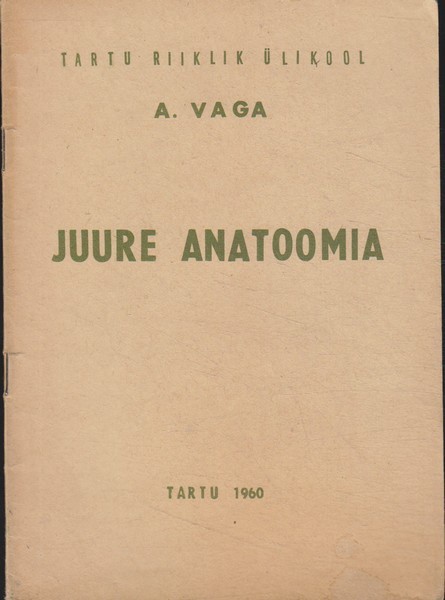 August Vaga  Juure anatoomia : õppevahend