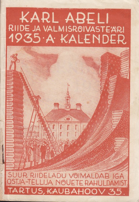 Karl Abel'i riidekaupluse ja rõivastusäri kalender 1935