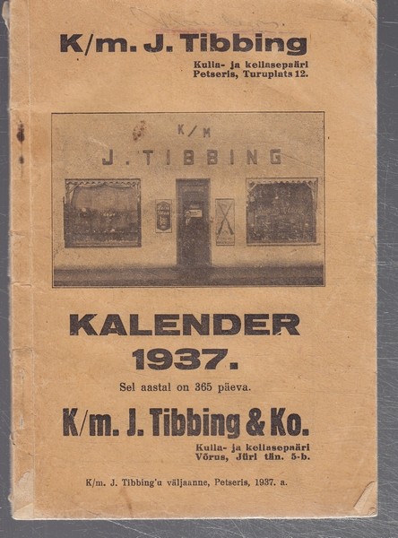 K/m. J. Tibbing'i kalender, 1937
