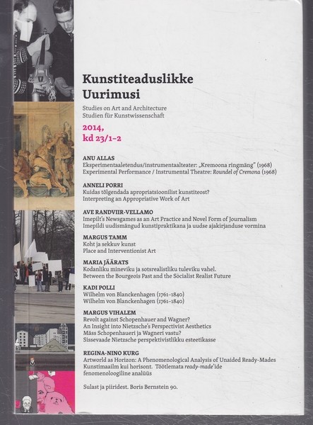 Kunstiteaduslikke uurimusi 2014, kd 23/1-2 = Studies on art and architecture = Studien für Kunstwissenschaft 2014, kd 23/1-2