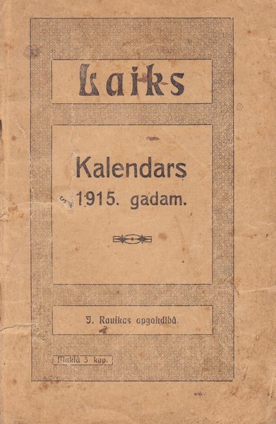 Laiks : kalendars 1915. gadam (kam 365 deenas) : Ceturtais gada gājums