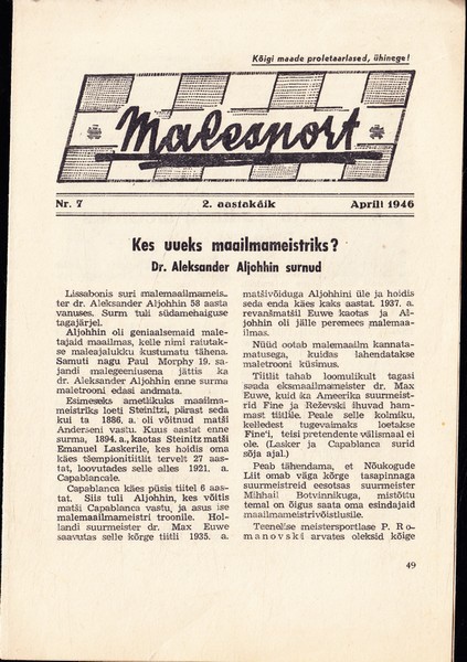 Malesport : ajakirja Kehakultuur tasuta kaasanne, 1946/7