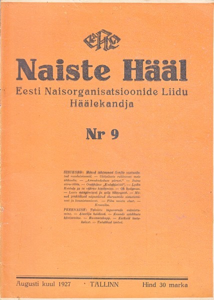 Naiste Hääl, 1927/9