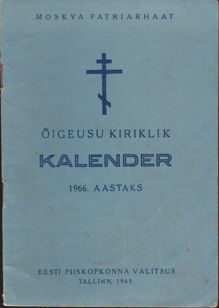 Õigeusu kiriklik kalender 1966. aastaks