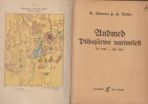 A. Audowa ja H. Bekker Andmed Pühajärwe uurimisest : IV 1918- III 1919