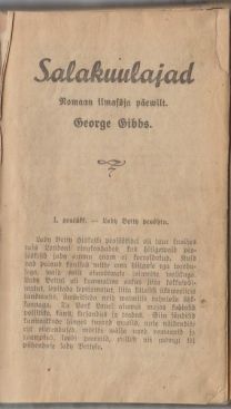 George Gibbs Salakuulajad : romaan ilmasôja päewilt